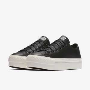 black platform leather converse